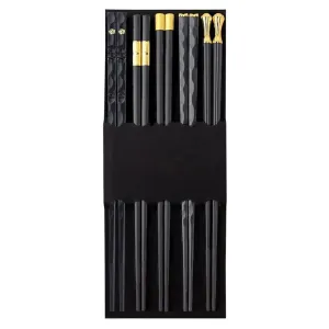 5 Pairs Reusable Chopsticks Japanese Korean Style Dishwasher Safe Non Slip Grip