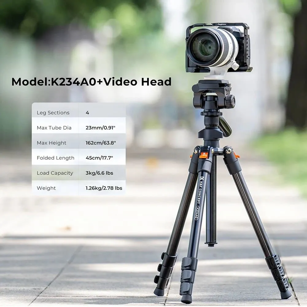 63.8 Inch Dslr Camera Tripod Portable Aluminum Travel Phone Tripod with Phone Clip Universal Photography