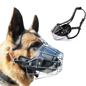 Anti-bite Adjustable Leather Straps Pet Wire Mouth Cover for Dogs