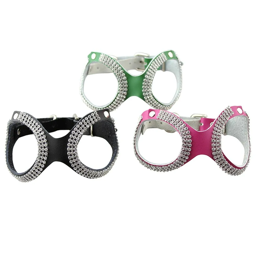 Breathable Rhinestone Dog Chest Strap Size S Magenta