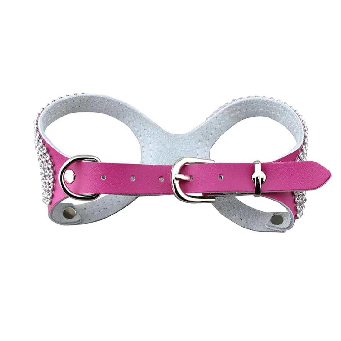 Breathable Rhinestone Dog Chest Strap Size S Magenta
