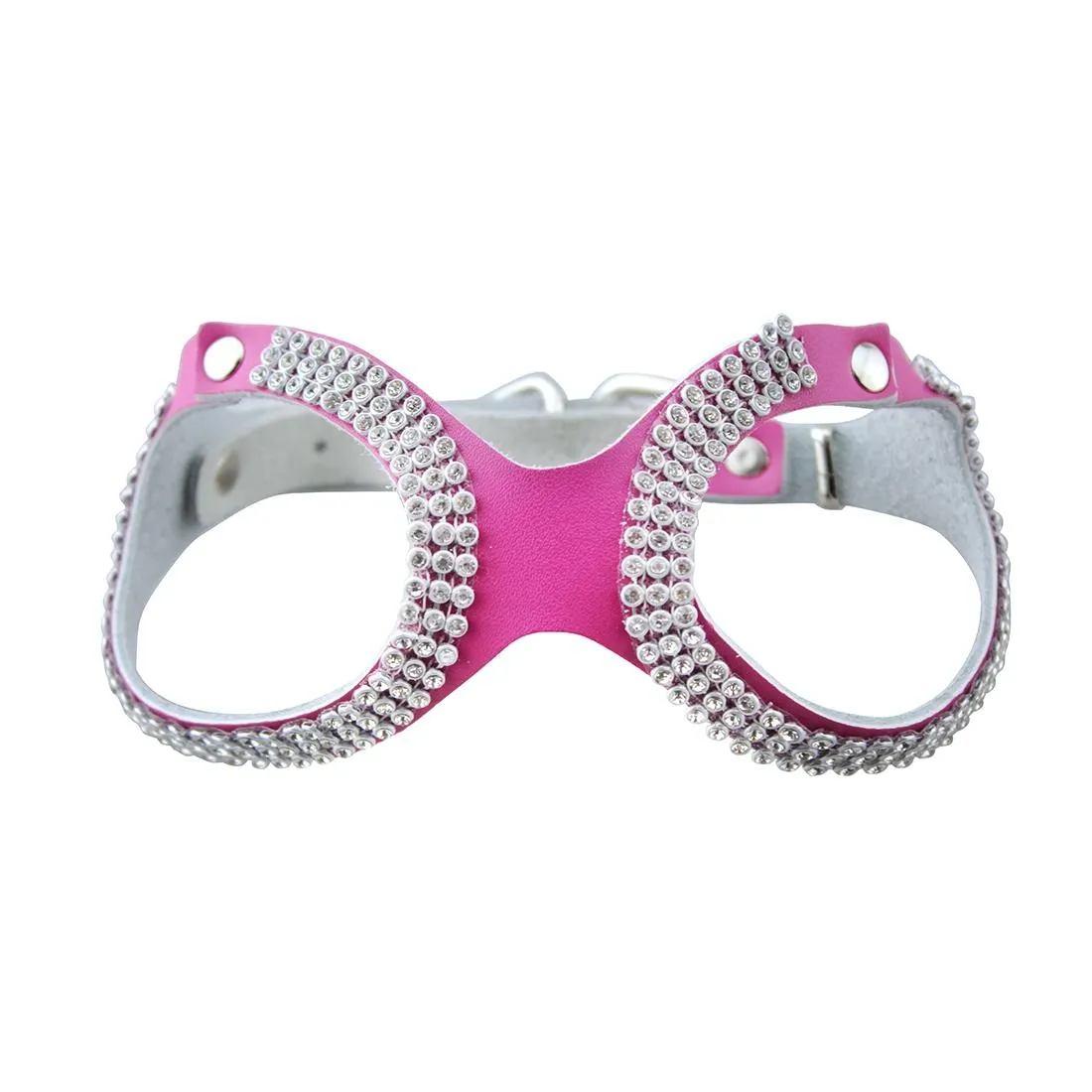 Breathable Rhinestone Dog Chest Strap Size S Magenta