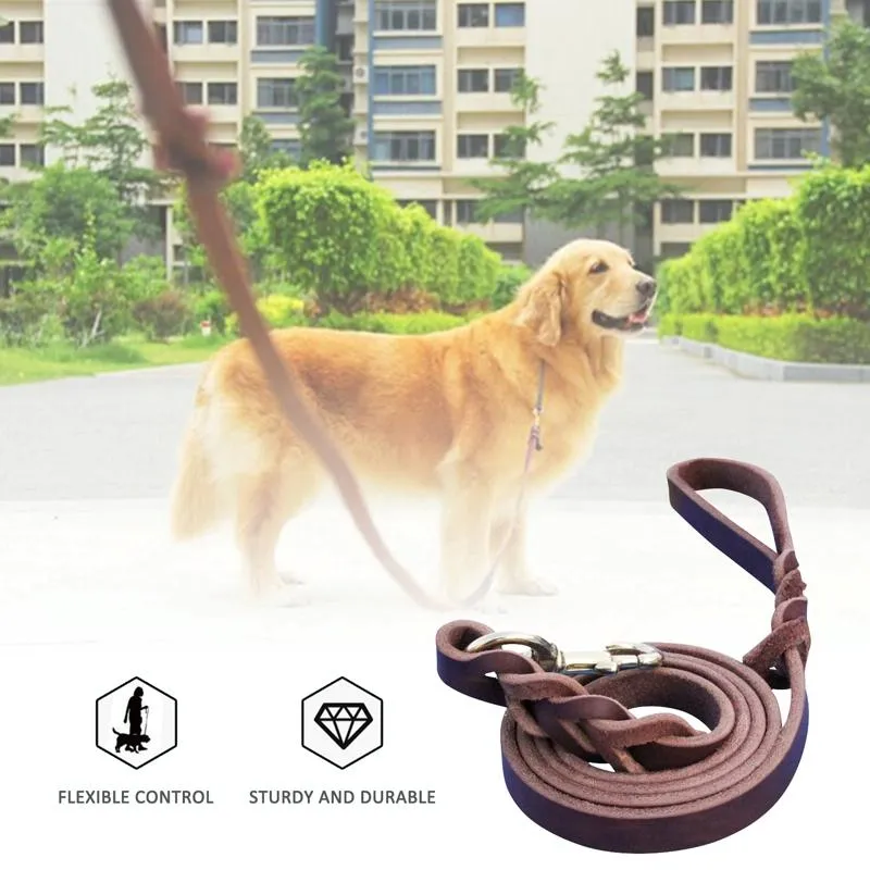 Dog Training Harness With Cowhide Leash