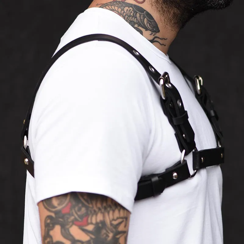 Harness black short chest