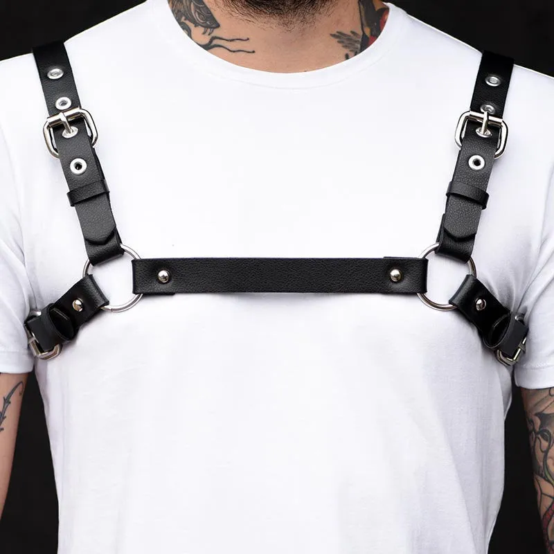 Harness black short chest