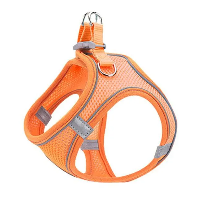 Pet Harness Dog Leash Vest Chest Harness Adjustable Nylon Breathable Reflective Outdoor Walking Dog Chest Strap Small and Medium