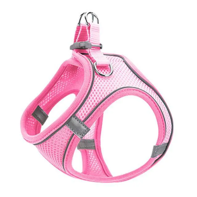 Pet Harness Dog Leash Vest Chest Harness Adjustable Nylon Breathable Reflective Outdoor Walking Dog Chest Strap Small and Medium