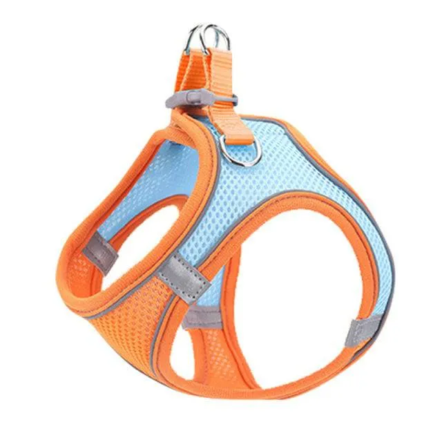 Pet Harness Dog Leash Vest Chest Harness Adjustable Nylon Breathable Reflective Outdoor Walking Dog Chest Strap Small and Medium