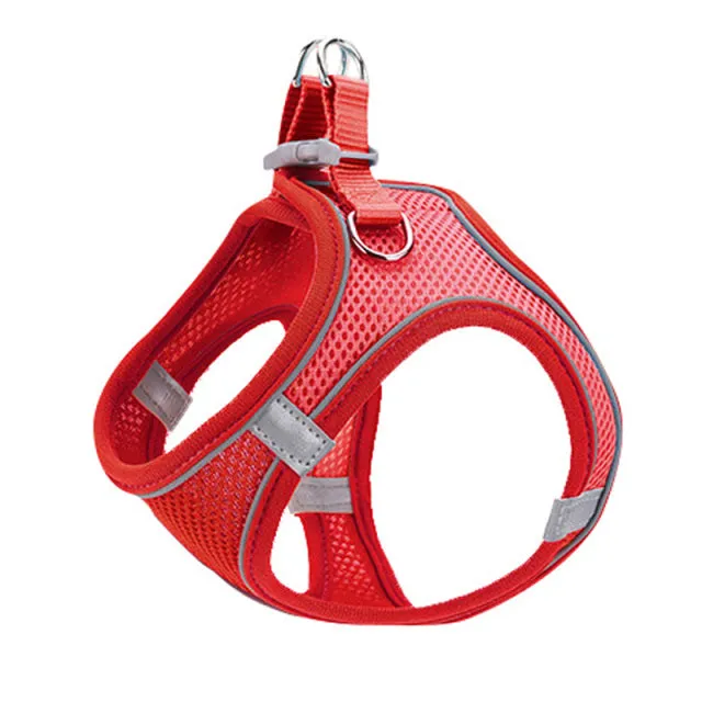 Pet Harness Dog Leash Vest Chest Harness Adjustable Nylon Breathable Reflective Outdoor Walking Dog Chest Strap Small and Medium
