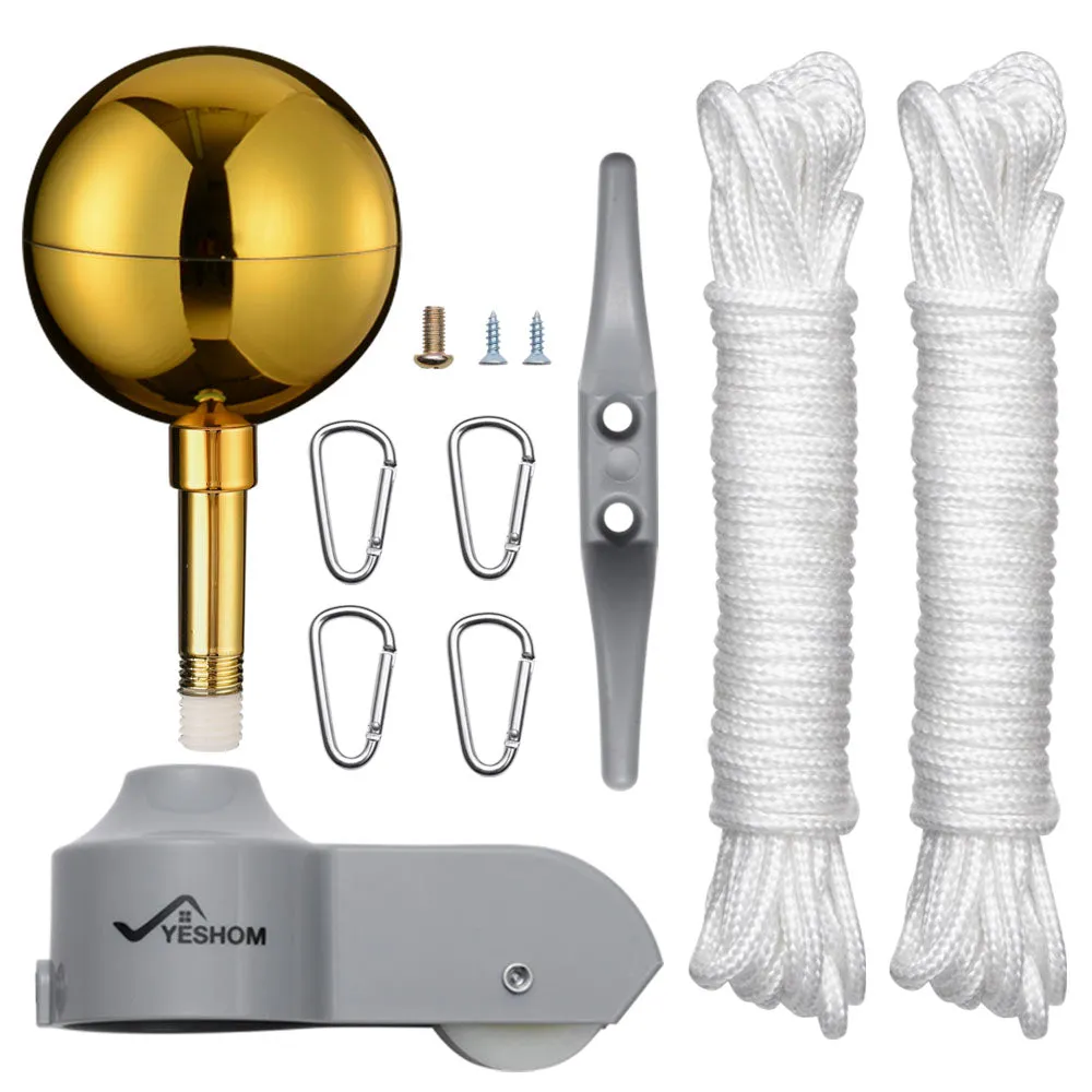 TheLAShop Flagpole Truck Pulley Cleat Hardware(Ball Eagle Options)