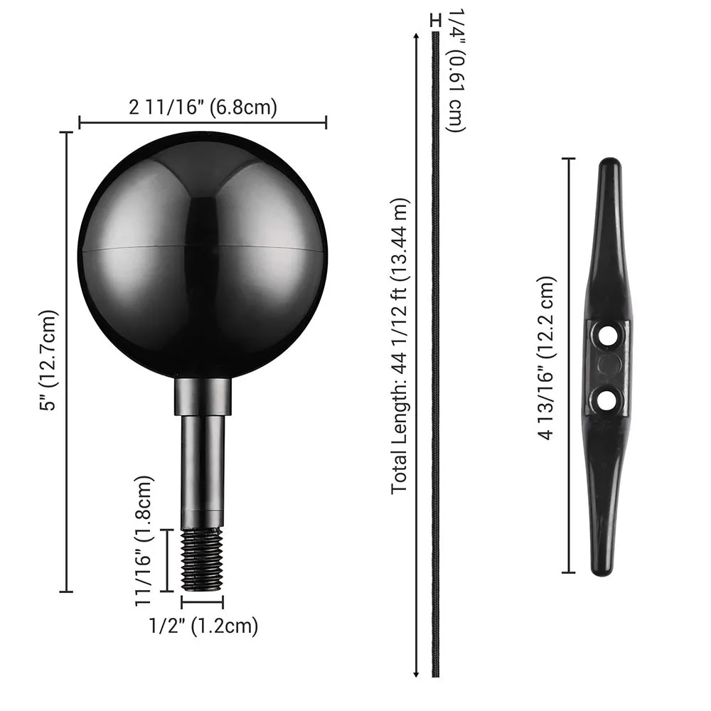 TheLAShop Flagpole Truck Pulley Cleat Hardware(Ball Eagle Options)